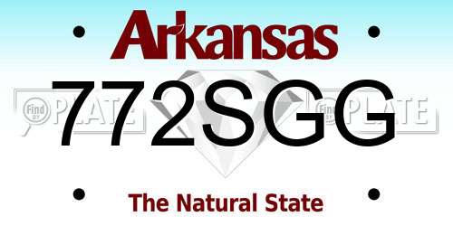 772SGG Arkansas License Plate