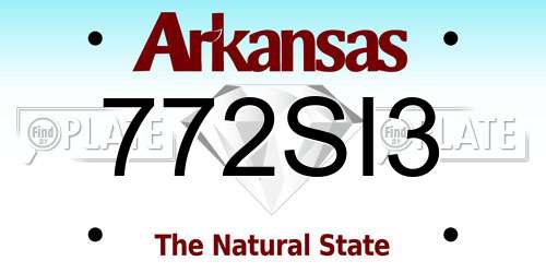772SI3 Arkansas License Plate