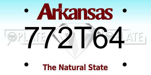 772T64 Arkansas License Plate