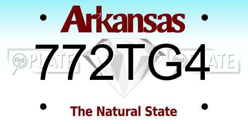 772TG4 Arkansas License Plate