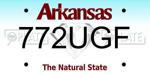 772UGF Arkansas License Plate