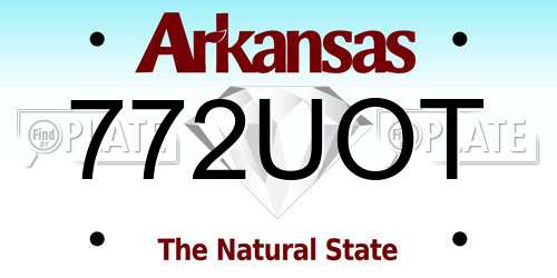 772UOT Arkansas License Plate