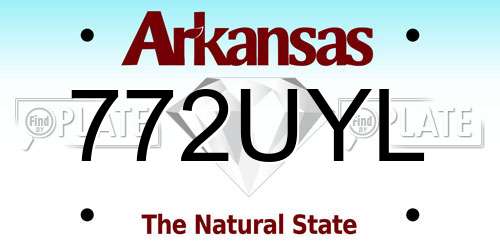 772UYL Arkansas License Plate