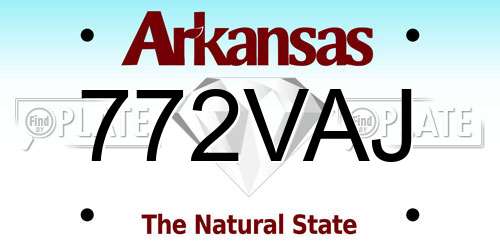 772VAJ Arkansas License Plate