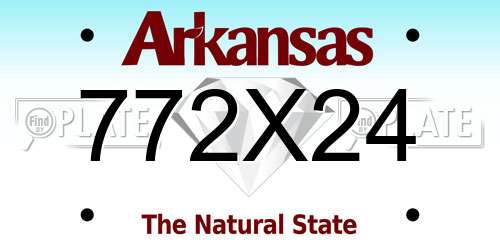 772X24 Arkansas License Plate