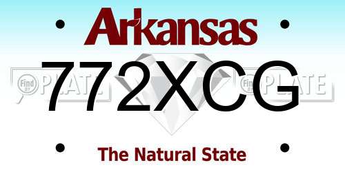 772XCG Arkansas License Plate