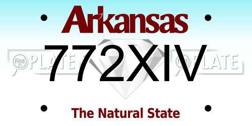 772XIV Arkansas License Plate