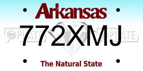 772XMJ Arkansas License Plate