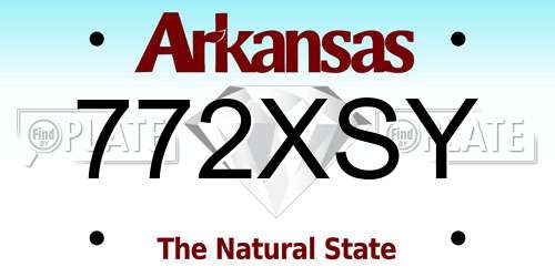 772XSY Arkansas License Plate