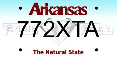 772XTA Arkansas License Plate