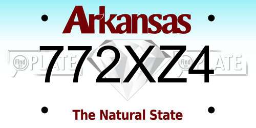 772XZ4 Arkansas License Plate