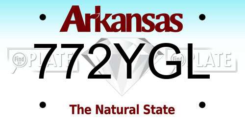 772YGL Arkansas License Plate