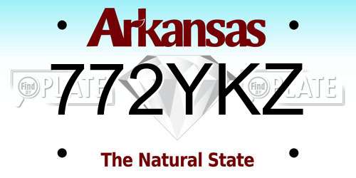 772YKZ Arkansas License Plate