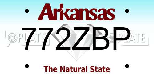 772ZBP Arkansas License Plate