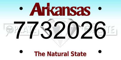 7732026 Arkansas License Plate