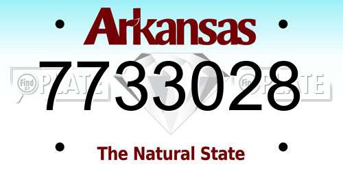 7733028 Arkansas License Plate