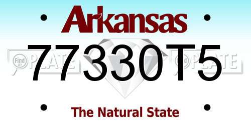 77330T5 Arkansas License Plate