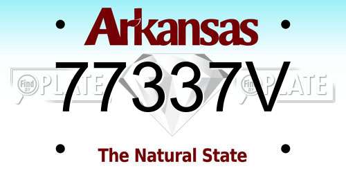 77337V Arkansas License Plate