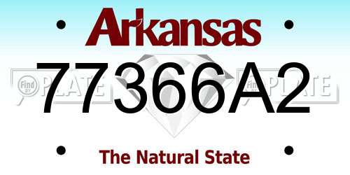 77366A2 Arkansas License Plate