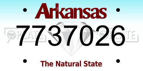 7737026 Arkansas License Plate