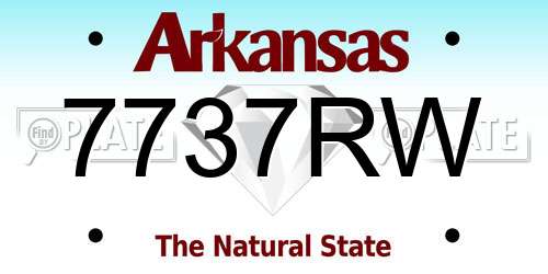 7737RW Arkansas License Plate