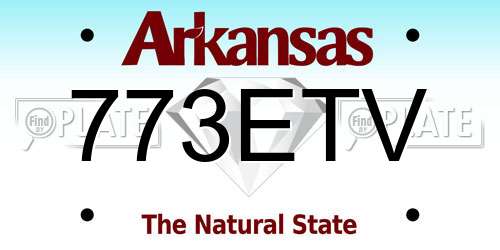 773ETV Arkansas License Plate