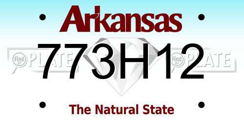 773H12 Arkansas License Plate