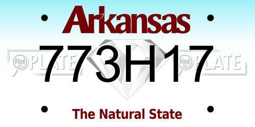 773H17 Arkansas License Plate