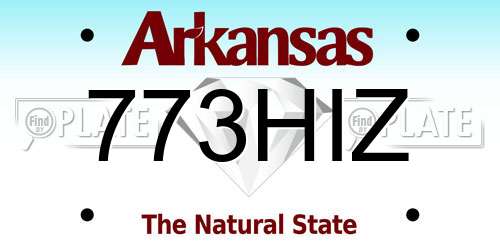 773HIZ Arkansas License Plate