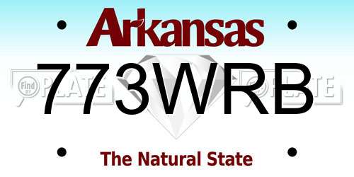 773WRB Arkansas License Plate