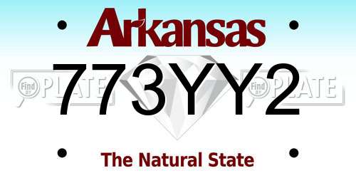 773YY2 Arkansas License Plate