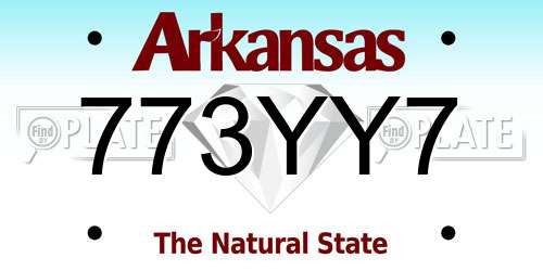 773YY7 Arkansas License Plate