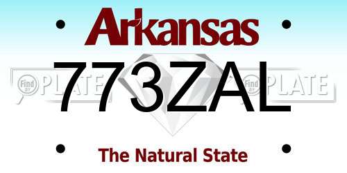 773ZAL Arkansas License Plate