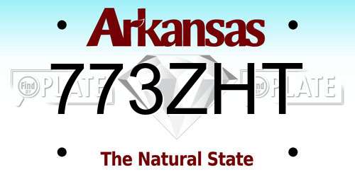 773ZHT Arkansas License Plate