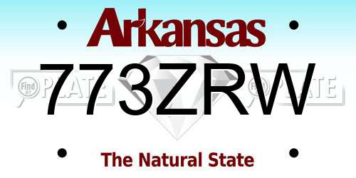 773ZRW Arkansas License Plate