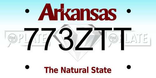 773ZTT Arkansas License Plate
