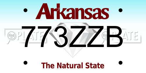 773ZZB Arkansas License Plate