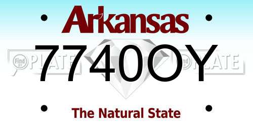 7740OY Arkansas License Plate