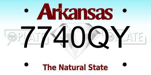 7740QY Arkansas License Plate