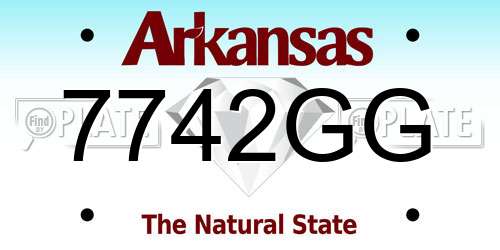 7742GG Arkansas License Plate
