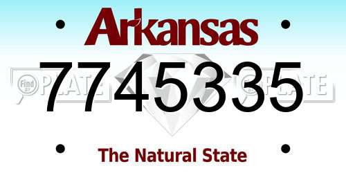 7745335 Arkansas License Plate