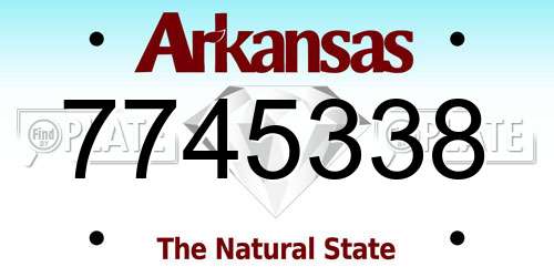 7745338 Arkansas License Plate