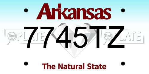 7745TZ Arkansas License Plate