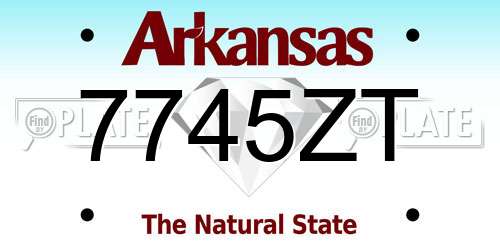 7745ZT Arkansas License Plate