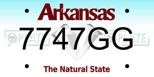 7747GG Arkansas License Plate