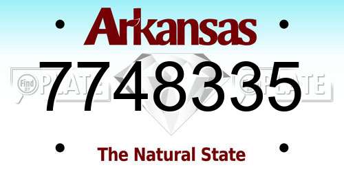 7748335 Arkansas License Plate