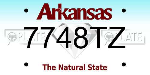 7748TZ Arkansas License Plate