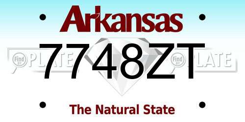 7748ZT Arkansas License Plate