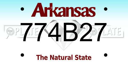 774B27 Arkansas License Plate