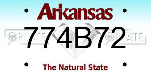 774B72 Arkansas License Plate
